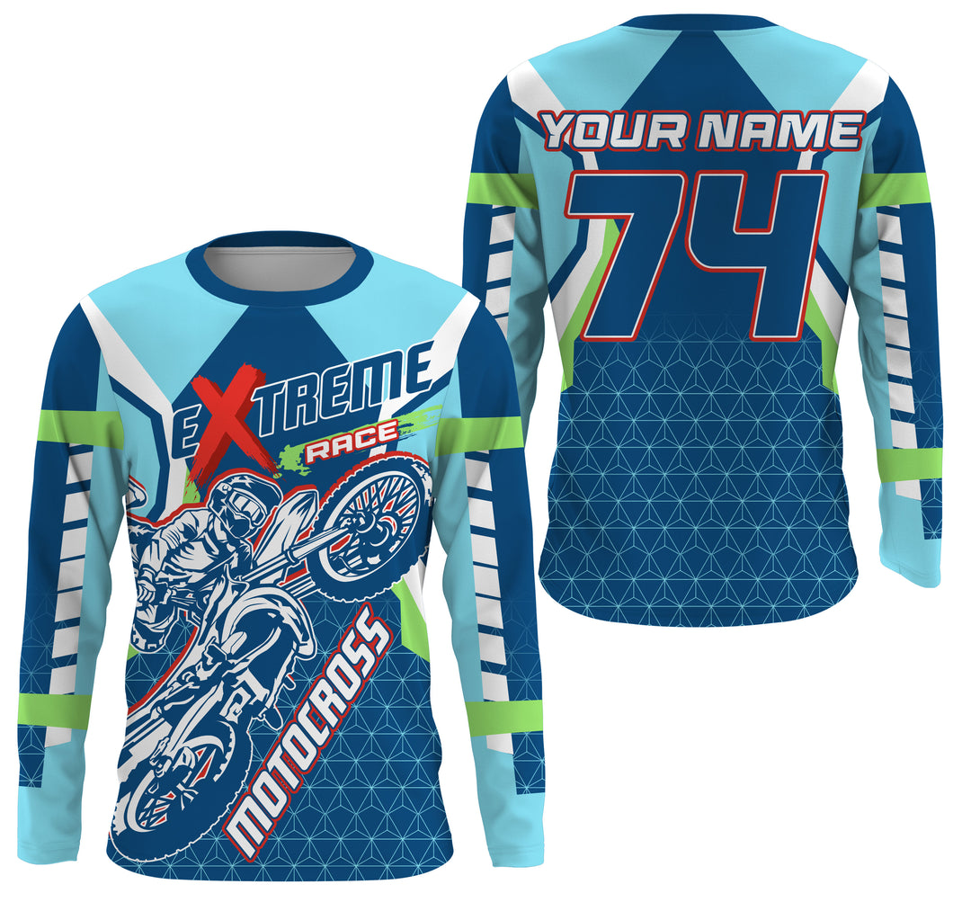 Extreme Motocross personalized jersey UPF30+ kid adult biker dirt bike MX racing long sleeves NMS1102