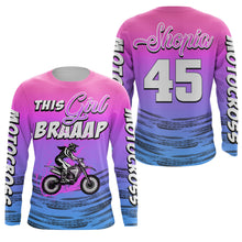 Load image into Gallery viewer, This Girl Brap custom motocross jersey for women girls UPF30+ pink dirt bike off-road motorcycle NMS965