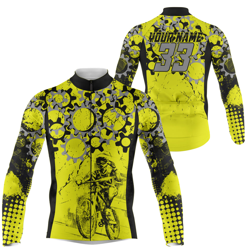Custom Mens cycling jersey UPF50+ enduro bike shirts Breathable mountain biking tops with pockets| SLC65