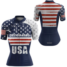 Load image into Gallery viewer, Custom American Cycling jersey men women UPF50+ USA cycle gear with 3 pockets Full zip bike shirt| SLC182