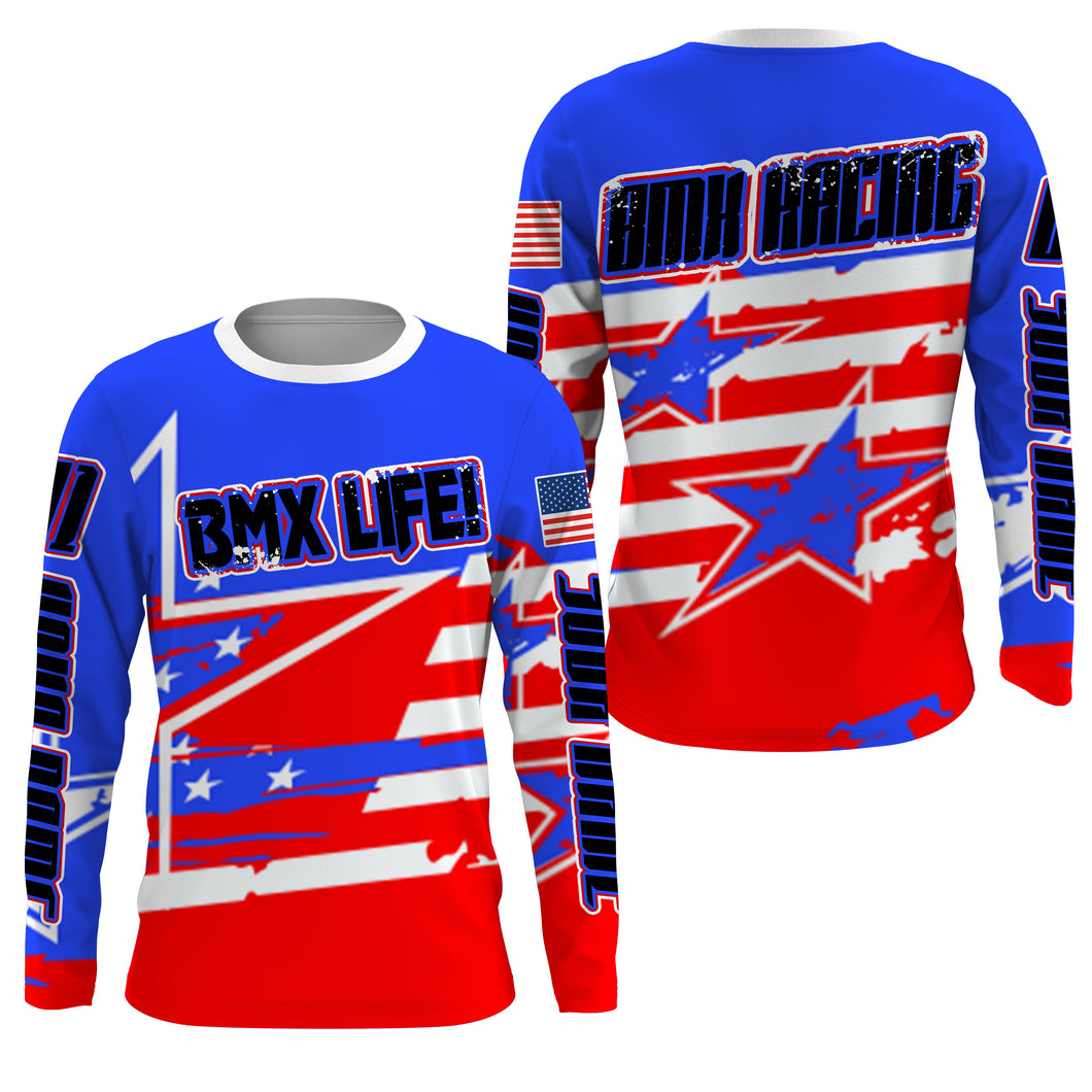 BMX Life Custom American adult kid BMX jersey UPF30+ Extreme sport cycling gear USA bike shirts | SLC80