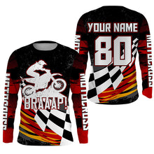 Load image into Gallery viewer, Brap Jersey Personalized Motocross Shirt UPF30+ Kid Adult Dirt Bike MX Racing Long Sleeves NMS1136