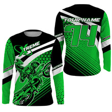 Load image into Gallery viewer, Extreme green Motocross jersey men women kids MX racing UPF30+ dirt bike off-road long sleeves PDT222