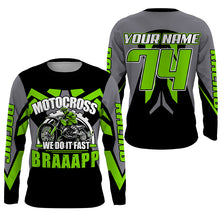 Load image into Gallery viewer, Adult youth Motocross racing jersey custom green MX UPF30+ biker extreme off-road long sleeves PDT236