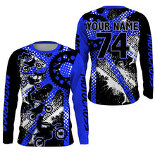 Load image into Gallery viewer, Dirt bike freestyle kid men women custom MX jersey UPF30+ blue Motocross gear racing shirt PDT298