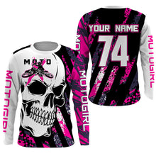 Load image into Gallery viewer, Skull MotoGirl Jersey Personalized Motocross UPF30+ MotoX Dirt Bike Racing Motorcycle Girls Women NM1268