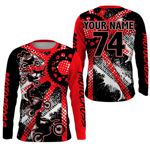 Men women youth Dirt Bike jersey UPF30+ freestyle red motocross racing shirt for biker off-road PDT417