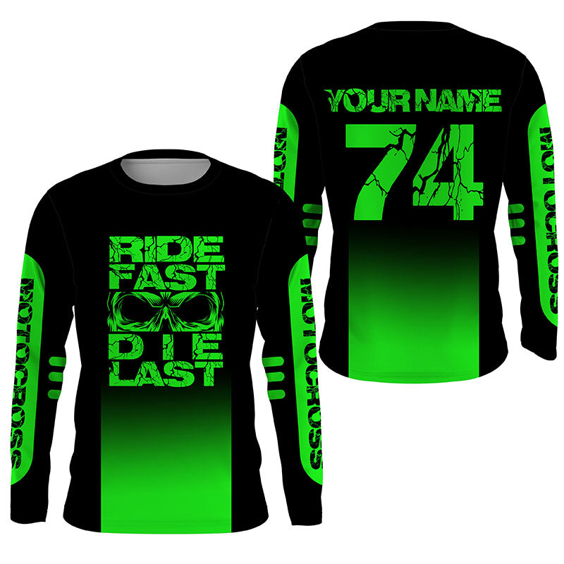 Custom MX racing jersey kid men women UPF30+ Motocross Ride Fast Die Last dirt bike off-road shirt PDT266