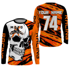 Load image into Gallery viewer, Skull MotoX Jersey Custom Motocross UPF30+ Orange Dirt Bike Racing Motorcycle Bikers Racewear NMS1263