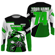 Load image into Gallery viewer, Green extreme personalized Motocross riding jersey youth&amp;adult UPF30+ dirt bike racing shirt PDT278