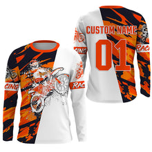 Load image into Gallery viewer, Dirtbike Racing Jersey UPF30+ Personalized Orange Camo Motocross Off-road MX Riding Jersey NMS1251
