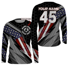 Load image into Gallery viewer, Custom logo Motocross racing jersey UPF30+ Patriotic Work Less Ride More dirtbike rider motorcycle NMS1011