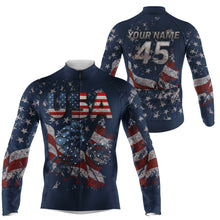 Load image into Gallery viewer, Custom Mens American cycling jersey UPF50+ USA MTB BMX shirt Breathable cycle gear with pockets| SLC68