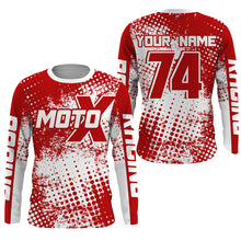 Load image into Gallery viewer, Motocross custom kid youth adult dirt bike jersey red MX racing shirt UPF30+ extreme racewear PDT91