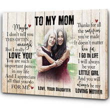 Load image into Gallery viewer, Personalized Canvas| To My Mom I Love You| Birthday Gift for Her, Mother, Mom| Thoughtful Gift on Mother&#39;s Day, Christmas| N1505