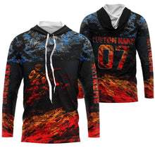 Load image into Gallery viewer, Kid men women orange Motocross jersey UPF30+ personalized MX shirt off-road racing motorcycle PDT07