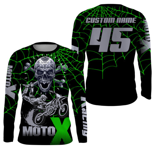 Skull MotoX custom motocross jersey UPF30+ adult&kid MX racing off-road motorcycle racewear NMS962