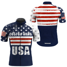 Load image into Gallery viewer, Custom American Cycling jersey men women UPF50+ USA cycle gear with 3 pockets Full zip bike shirt| SLC182