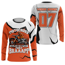 Load image into Gallery viewer, Personalized Motocross Jersey UPF30+ Brap Kid Adult Dirt Bike MX Racing Long Sleeves Off-road NMS1139