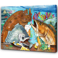 Load image into Gallery viewer, Texas Slam fishing art drink beer with ChipteeAmz&#39;s fish art canvas AT003