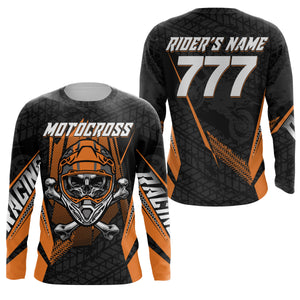 Motocross kid men women orange jersey personalized UPF30+ dirt bike for youth off-road motorcycle PDT52