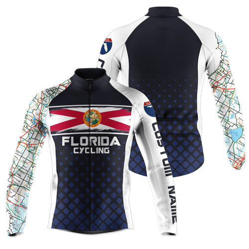 Florida Men & Women cycling jersey with 3 pockets UPF50+ full zip bike shirt MTB BMX race gear| SLC161