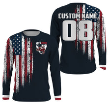 Load image into Gallery viewer, Custom number&amp;name MX dirt bike racing jersey patriotic motocross youth men UV off-road motorcycle PDT168