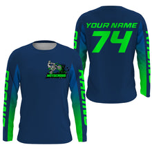 Load image into Gallery viewer, Custom motocross jersey blue UPF30+ kids men women dirt bike racing enduro motorcycle off-road NMS1028