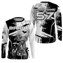 Load image into Gallery viewer, Skull black MX jersey Motocross kids adult custom dirt bike UPF30+ long sleeves off-road motorcycle PDT176