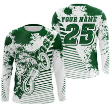 Load image into Gallery viewer, Kids men women jersey for dirt bike custom UPF30+ green off-road Motocross racing shirt racewear PDT106