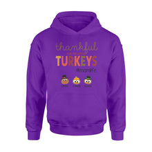 Load image into Gallery viewer, Custom name thankful for my little Turkeys personalized thanksgiving gift for mom - hoodie
