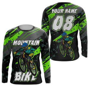 Custom green adult kid MTB jersey UPF30+ Mountain bike shirt youth boys girls cycling clothes mens| SLC230
