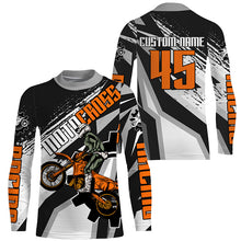 Load image into Gallery viewer, Orange extreme MX jersey UPF30+ kid men women personalized Motocross off-road biker racing shirt PDT238