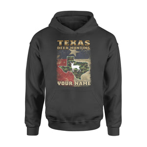 Texas deer hunting personalized gift custom name - Standard Hoodie