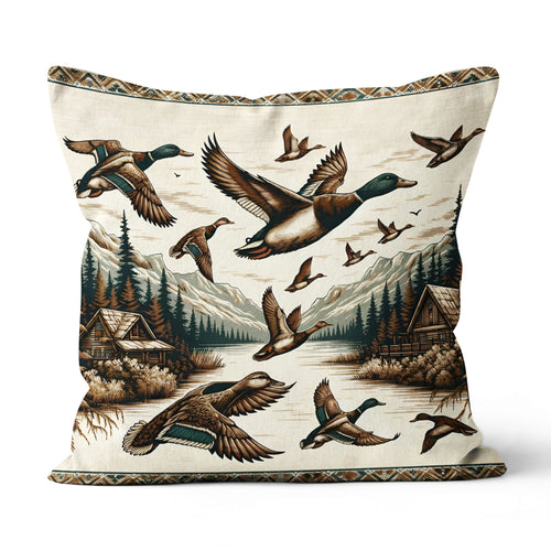 Vintage Duck Hunting Pillow, Duck Hunting Lodges decor, Hunting Cabins Pillow Duck Hunting Gifts IPHW5691