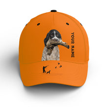 Load image into Gallery viewer, Ruffed Grouse Hunting Dog Blaze Orange Custom Name Hat for Men, Choose hunting dog breeds FSD3991