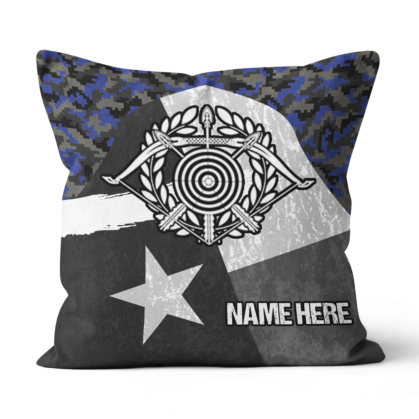 Personalized Blue Retro Texas Flag Archery Pillow Gift For Archery Lover VHM0911