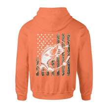 Load image into Gallery viewer, Bass Camouflage USA Flag bass fishing - Standard Hoodie