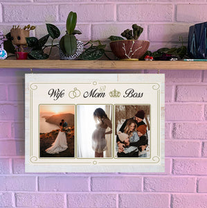 Personalized Canvas| Mom Wife Boss| Custom Photo Canvas| Birthday Gift for Her, Mother, Wife Mother's Day, Christmas Gift| N1488