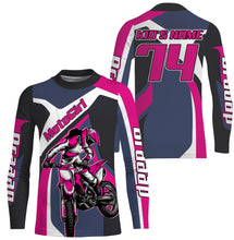 Load image into Gallery viewer, Moto Girl Personalized Motorcycle Jersey Girls Women Motocross Dirt Bike MX Racing Long Sleeves NMS1112