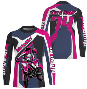 Moto Girl Personalized Motorcycle Jersey Girls Women Motocross Dirt Bike MX Racing Long Sleeves NMS1112