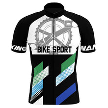 Load image into Gallery viewer, Black mens cycling jersey UPF50+ bike shirts Breathable biking tops with 3 pockets Bicycle clothes| SLC212