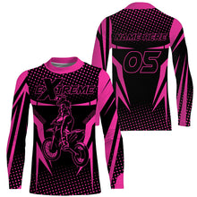 Load image into Gallery viewer, Custom MX jersey kid adult UPF30+ pink dirt bike off-road extreme motogirl long sleeves shirt PDT258