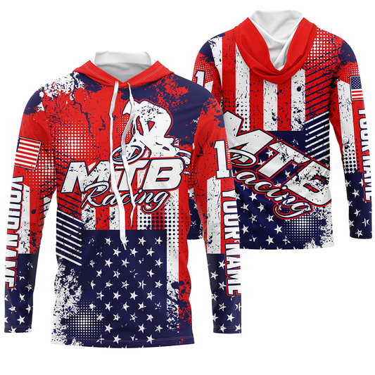 Custom American MTB jersey UPF30+ kid adult mountain biking shirt USA cycling gear bicycle clothes| SLC96