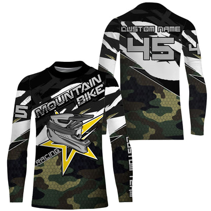 Camo mountain bike jersey Cycling gear mens UPF30+ bike shirt adult kid MTB racing clothes| SLC134