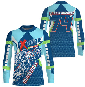 Extreme Motocross personalized jersey UPF30+ kid adult biker dirt bike MX racing long sleeves NMS1102