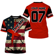 Load image into Gallery viewer, Extreme custom Motocross jersey UPF30+ American flag dirt bike racing kid women men off-road shirt PDT272