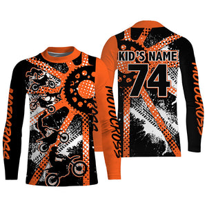 Dirt bike freestyle kid men women custom MX jersey UPF30+ orange Motocross gear racing shirt PDT300