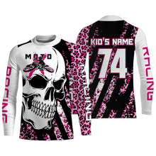 Load image into Gallery viewer, Skull MotoX Jersey Custom Motocross UPF30+ Leopard Pattern Dirt Bike Racing Motorcycle Girl Women NMS1275