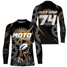 Load image into Gallery viewer, Personalized orange dirt bike jersey for kid&amp;adult UPF30+ Motocross racing MotoX off-road shirt PDT364